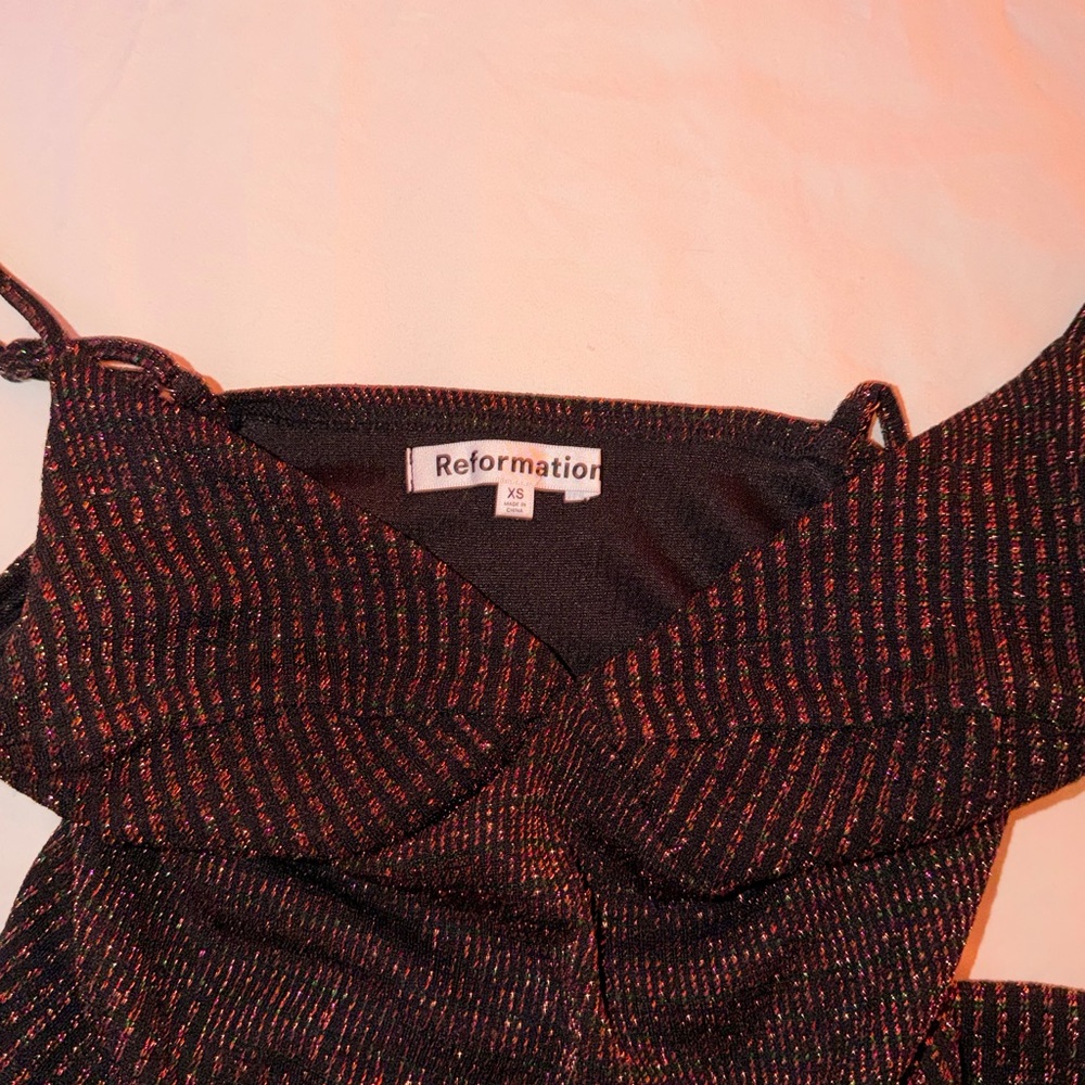 Reformation Black Knit Dress with Lurex - Picture 3 of 3